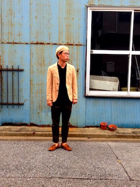 「STOKTON（ストックトン）のアイテム」を使った、タケシさん（メンズ・167cm）の秋コーディネート