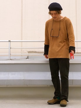 「VAINL ARCHIVE（ヴァイナルアーカイブ）のアイテム（Tシャツ/カットソー）」を使った、daiki_kikuchiさん（メンズ・172cm）の春コーディネート