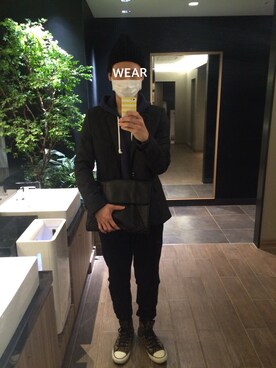 「H&M（エイチ・アンド・エム）のアイテム（テーラードジャケット）」を使った、chanyuさん（メンズ・173cm）の冬コーディネート