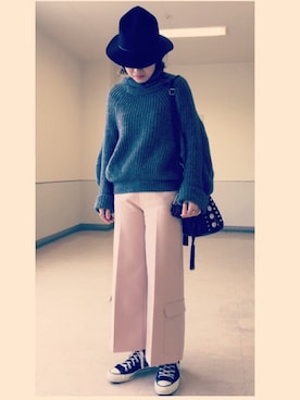 「MSGM（エムエスジーエム）のアイテム（パンツ）」を使った、めめさん（レディース・163cm）の冬コーディネート
