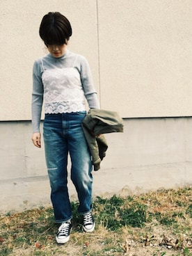 めめさん（レディース・163cm）の春コーディネート