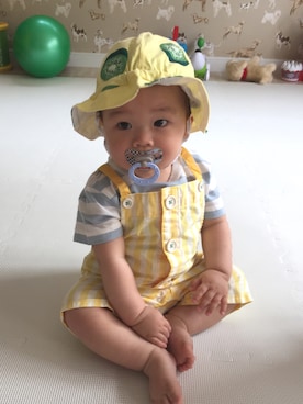「こども ビームス（コドモビームス）のアイテム（オールインワン・サロペット）」を使った、eichi_mom88さん（キッズ・70cm）の春コーディネート