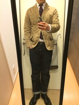 「BLACK FLEECE by Brooks Brothers（ブラックフリースバイブルックスブラザーズ）のアイテム（シューズ）」を使った、TAKさん（メンズ・180cm）の冬コーディネート