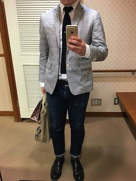 「BLACK FLEECE by Brooks Brothers（ブラックフリースバイブルックスブラザーズ）のアイテム（シューズ）」を使った、TAKさん（メンズ・180cm）の冬コーディネート