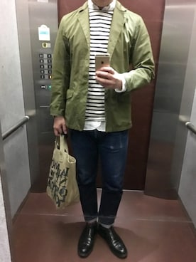 「BLACK FLEECE by Brooks Brothers（ブラックフリースバイブルックスブラザーズ）のアイテム（シューズ）」を使った、TAKさん（メンズ・180cm）の春コーディネート