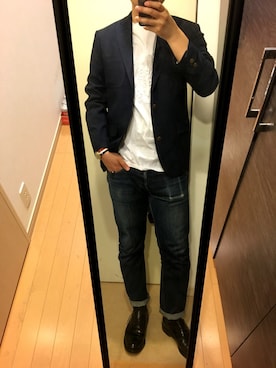 「BLACK FLEECE by Brooks Brothers（ブラックフリースバイブルックスブラザーズ）のアイテム（シューズ）」を使った、TAKさん（メンズ・180cm）の春コーディネート