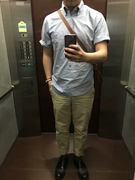 「BLACK FLEECE by Brooks Brothers（ブラックフリースバイブルックスブラザーズ）のアイテム（シューズ）」を使った、TAKさん（メンズ・180cm）の夏コーディネート