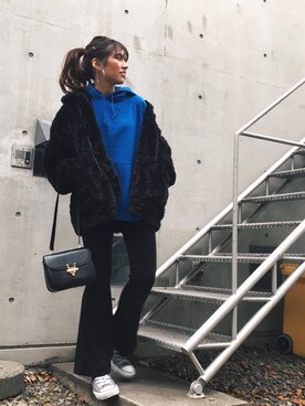 「FIG&VIPER（フィグアンドバイパー）のアイテム（レッグウェア）」を使った、sakiさん（レディース・163cm）の冬コーディネート