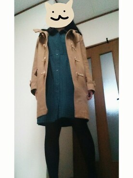 「AS KNOW AS plus（アズノゥアズプラス）のアイテム（シャツワンピース）」を使った、iさん（レディース・160cm）の冬コーディネート
