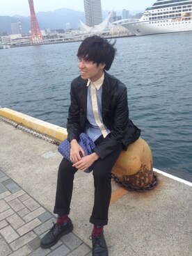 「JOHN LAWRENCE SULLIVAN」｜「アイテム（その他アウター）」を使った、FMさん（メンズ・176cm）の秋コーディネート