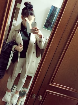 「ハロウィン」｜「アイテム（トレンチコート）」を使った、k  a  n  a ‥❁さん（レディース・159cm）の秋コーディネート