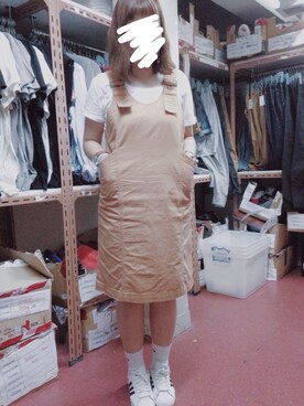 「アイテム（つなぎ/オールインワン、ベージュ系）」を使った、Gさん（レディース・165cm）の夏コーディネート