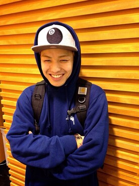「ぼうし（キャップ、グレー系）」を使った、古谷 KIDさん（メンズ・168cm）の春コーディネート