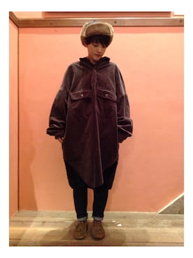 「KAPITAL（キャピタル）のアイテム（その他アウター）」を使った、おの みきさん（レディース・158cm）の秋コーディネート