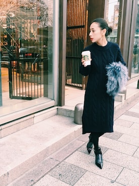 黒石奈央子さん（レディース・152cm）の冬コーディネート