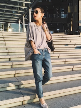 黒石奈央子さん（レディース・152cm）の春コーディネート