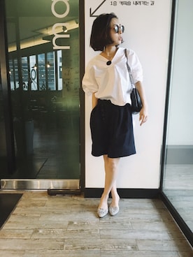 黒石奈央子さん(レディース・152cm)の春コーディネート