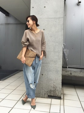 黒石奈央子さん(レディース・152cm)の夏コーディネート