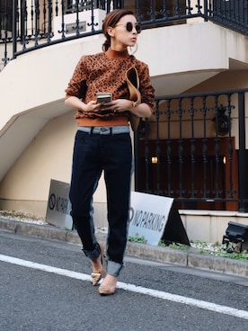 「Ameri（アメリ）のアイテム（カーディガン/ボレロ）」を使った、黒石奈央子さん（レディース・152cm）の夏コーディネート