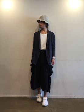 「JULIUS（ユリウス）のアイテム（帽子）」を使った、星空ヨーソローkskさん（メンズ・173cm）の夏コーディネート
