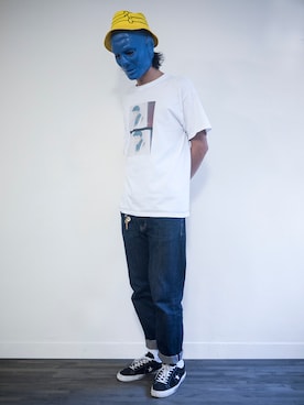 「DEMARCOLAB（デマルコラブ）のアイテム（パンツ）」を使った、LarryBarlowさん（メンズ・179cm）の夏コーディネート