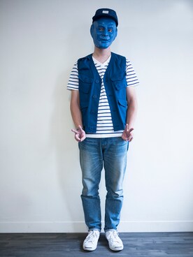 「DEMARCOLAB（デマルコラブ）のアイテム（その他アウター）」を使った、LarryBarlowさん（メンズ・179cm）の秋コーディネート