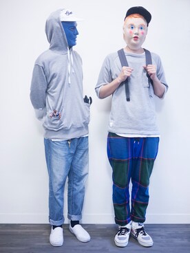 「DEMARCOLAB（デマルコラブ）のアイテム（パンツ）」を使った、LarryBarlowさん（メンズ・179cm）の秋コーディネート