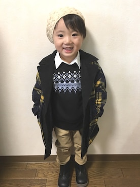 「WASK（ワスク）のアイテム（ブーツ）」を使った、Hirotan☻*☻Riotanさん（キッズ・90cm）の冬コーディネート