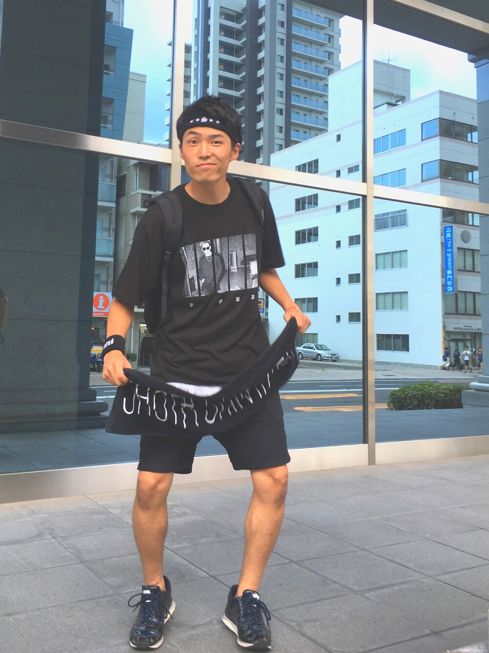 「清水翔太のアイテム（カチューシャ、ブラック系）」を使った、KCさん（メンズ・180cm）の夏コーディネートの1枚目の写真