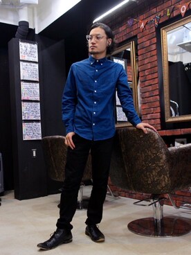 「OLD NAVY（オールドネイビー）のアイテム（トップス）」を使った、中村 考佑さん（メンズ・175cm）の秋コーディネート