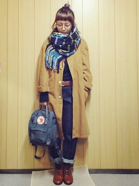 「ウエストイン」｜「アイテム（ダウンジャケット/コート）」を使った、かけさん（レディース・146cm）の冬コーディネート