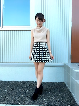 「EMODA」｜「アイテム（ブーティ）」を使った、marina ♡さん（レディース・159cm）の秋コーディネート