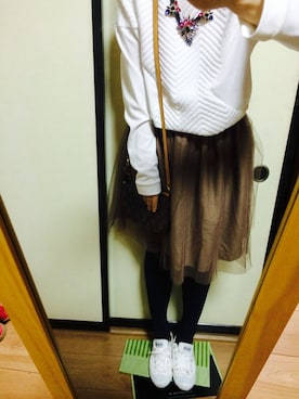 「ボンディング」｜「アイテム（アクセサリー）」を使った、田中さん（レディース・157cm）の春コーディネート