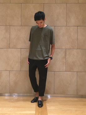 「SEVENDAYS=SUNDAY（セブンデイズサンデイ）のアイテム（スラックス）」を使った、Yuta.Karubeさん（メンズ・183cm）の夏コーディネート
