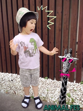 「maarook（マルーク）のアイテム（帽子）」を使った、ザネリさん（キッズ・100cm）の夏コーディネート