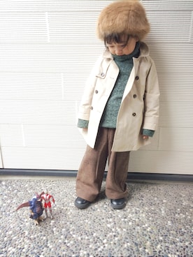 「OZOC（オゾック）のアイテム（帽子）」を使った、ザネリさん（キッズ・100cm）の秋コーディネート