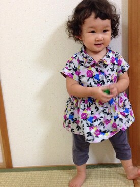 「babyGAP（babyGAP）のアイテム（ワンピース、グレー系）」を使った、Rancoro◡̈♥︎さん（キッズ・110cm）の秋コーディネート