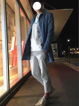 「アイテム（ステンカラーコート）」を使った、Shota Eguchiさん（メンズ・174cm・10代）の春コーディネート