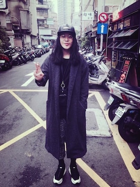 「BUSCEMI（ブシェミ）のアイテム（帽子）」を使った、Eggsyさん（メンズ・170cm）の秋コーディネート