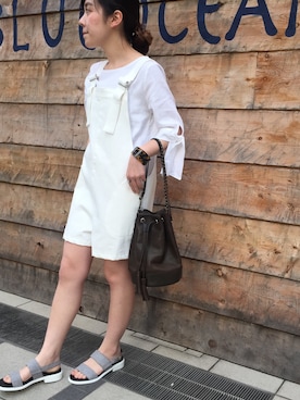 「アイテム（サロペット/オーバーオール）」を使った、minamiさん（レディース・153cm・10代）の春コーディネート