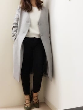 「HERE'S（HERE'S）のアイテム（その他アウター）」を使った、masさん（レディース・149cm）の春コーディネート