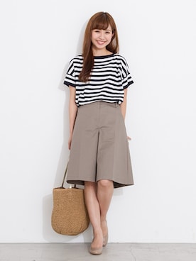 「ボーダーニット」｜NBB STAFF 08さん（レディース・158cm）の春コーディネート