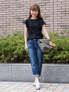 「ボーイフレンドデニム」｜NBB STAFF 08さん（レディース・158cm）の春コーディネート