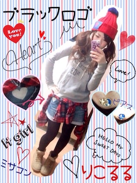 「AAA（トリプルエー）のアイテム（帽子）」を使った、りこるるさん（レディース・147cm）の冬コーディネート