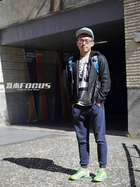 「Y-3（ワイスリー）のアイテム（ナイロンジャケット）」を使った、暨南focusさん（メンズ・165cm）の春コーディネート