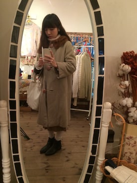 「高円寺」｜「アイテム（その他アウター）」を使った、moeさん（レディース・156cm）の冬コーディネート