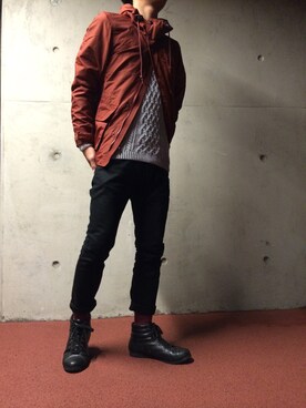 「TOPMAN（トップマン）のアイテム（ニット/セーター）」を使った、Tony@Manさん（メンズ・170cm）の秋コーディネート
