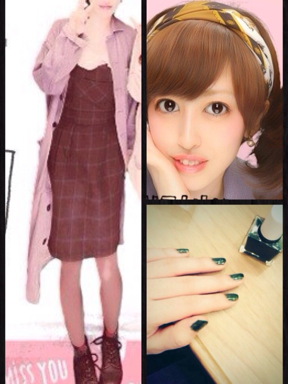 グリーン系のブーツ、ブルー系のストール/ショール、グリーン系のハンドケア/ハンドクリームを着用したレディースの春コーディネートの1枚目の写真