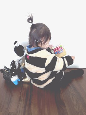 「uu」｜「アイテム（その他）」を使った、Shioさん（キッズ・70cm）の冬コーディネート