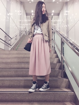 「BKK ORIGINALのアイテム」を使った、Shiao Hui Luoさん（レディース・163cm）の春コーディネート